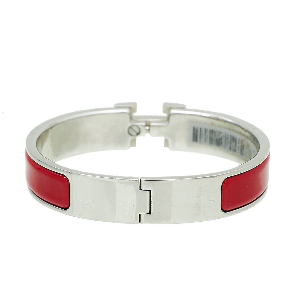 Hermes Rouge Amarante Clic H Bracelet