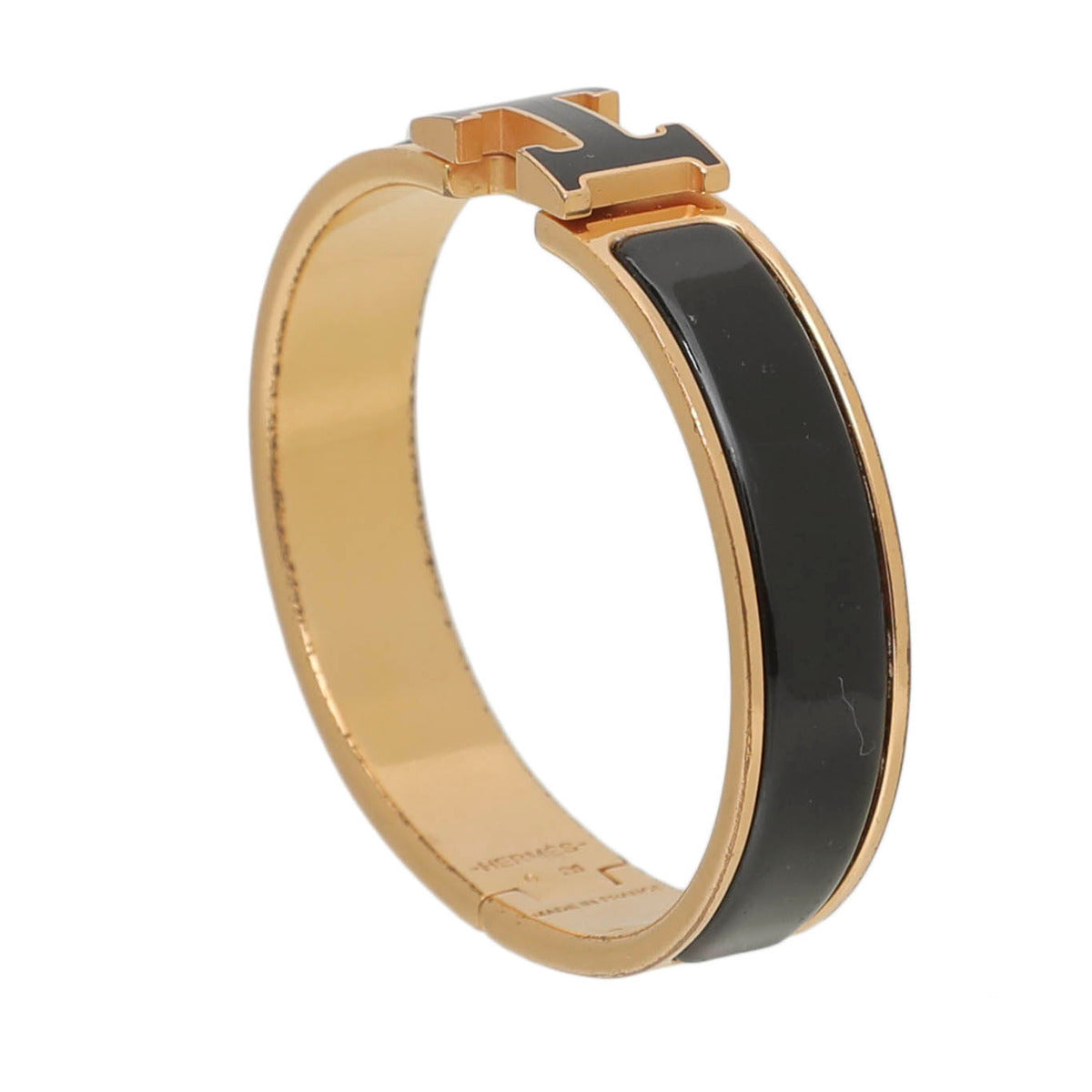 Hermes Black Enamel Clic Clac H Bracelet-Hermes-THE CLOSET