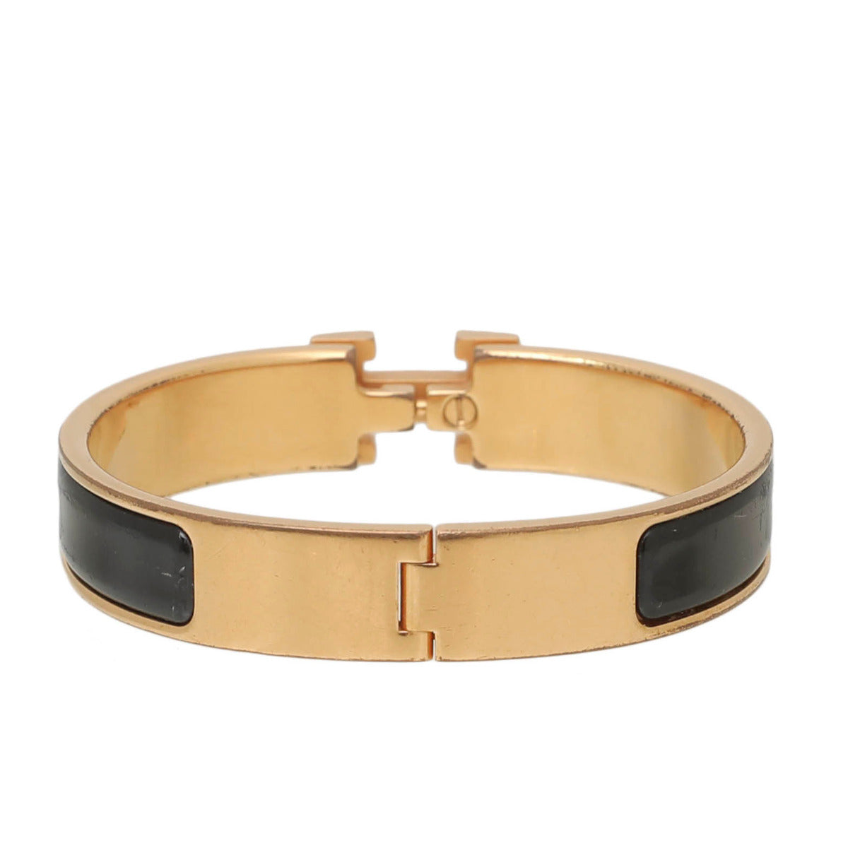 Hermes Black Enamel Clic Clac H Bracelet-Hermes-THE CLOSET