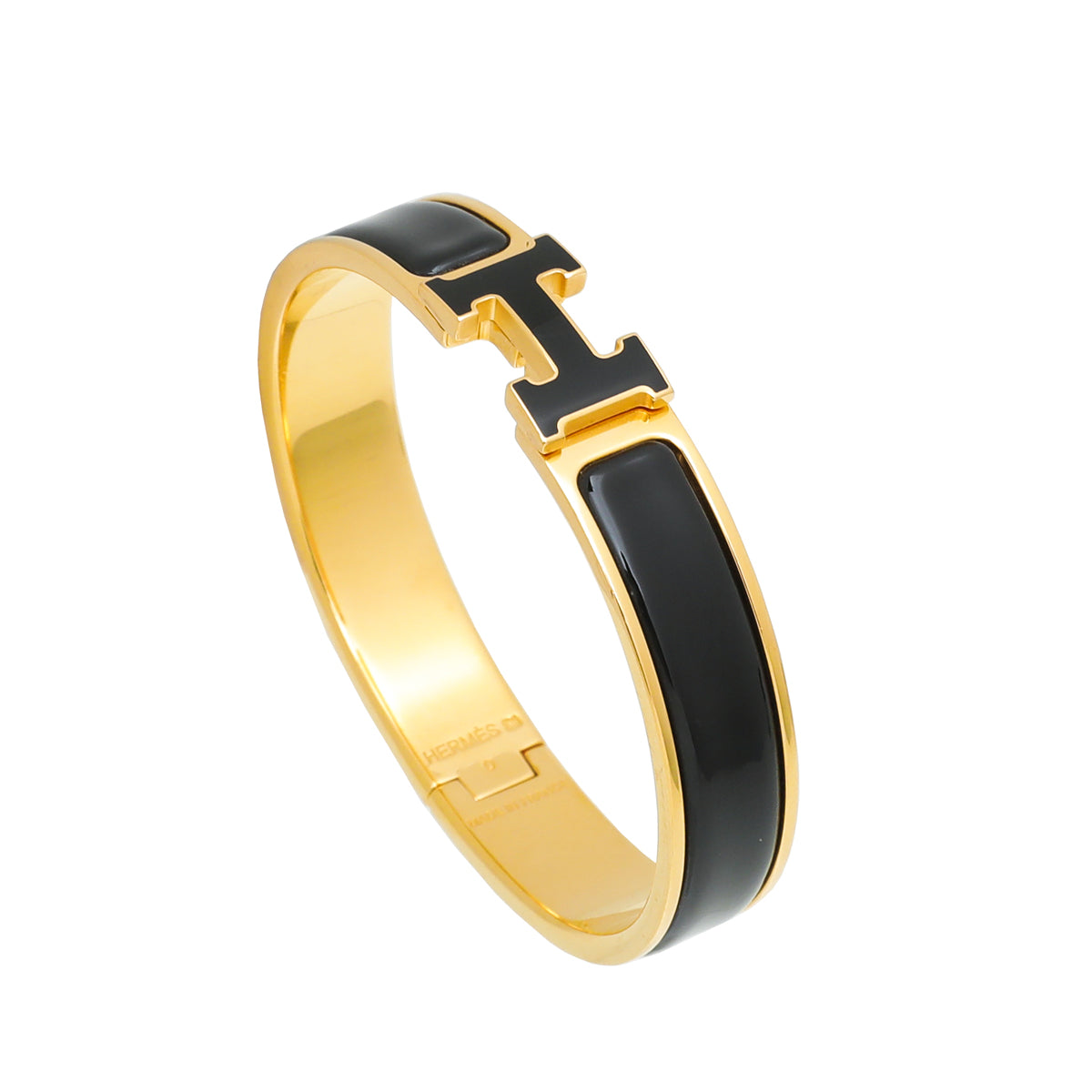 Hermes Noir Enamel Clic H GM Bracelet-Hermes-THE CLOSET