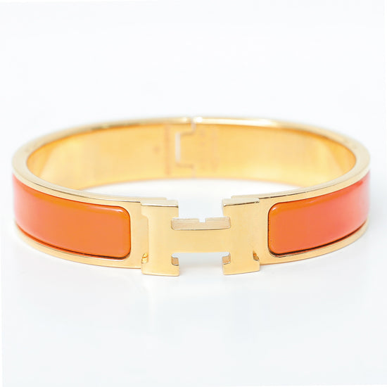 Hermes Orange Clic H Bracelets