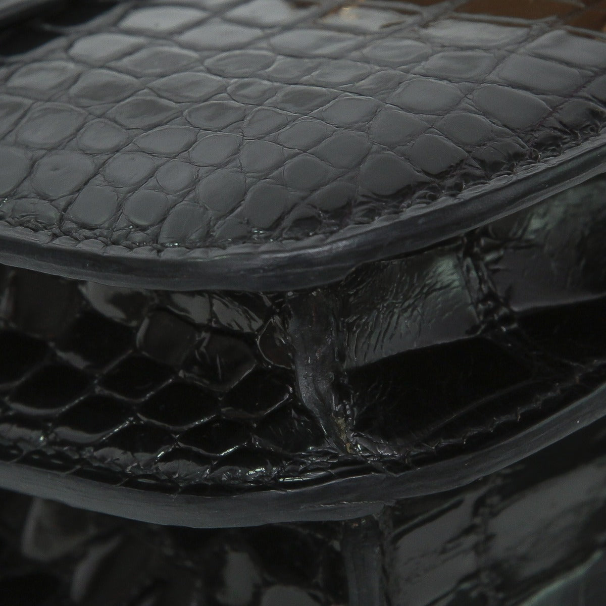 Hermes Black Shiny Alligator Constance 18-Hermes-THE CLOSET