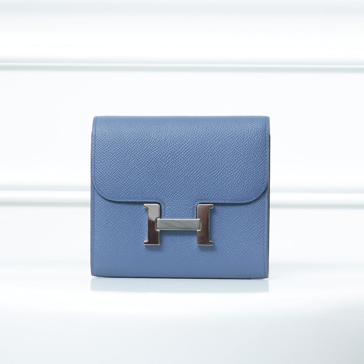 Hermes Bleu Agate-Gris Mouett Constance Compact Wallet-Hermes-THE CLOSET