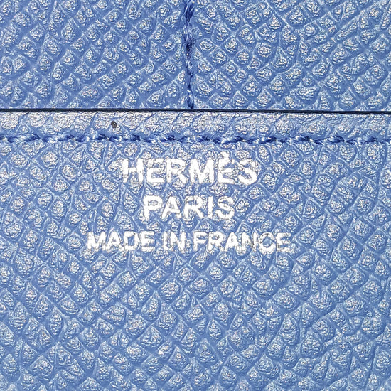 Hermes  Bleu Agate-Gris Mouett Constance Compact Wallet