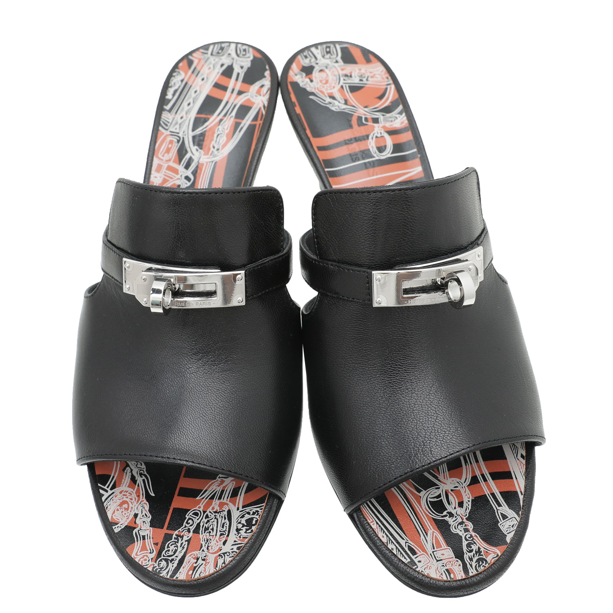 Hermes Noir Cute Mule Sandals 37-Hermes-THE CLOSET