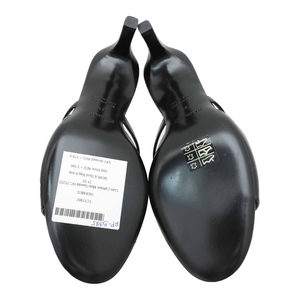 Hermes Noir Cute Mule Sandals 37-Hermes-THE CLOSET