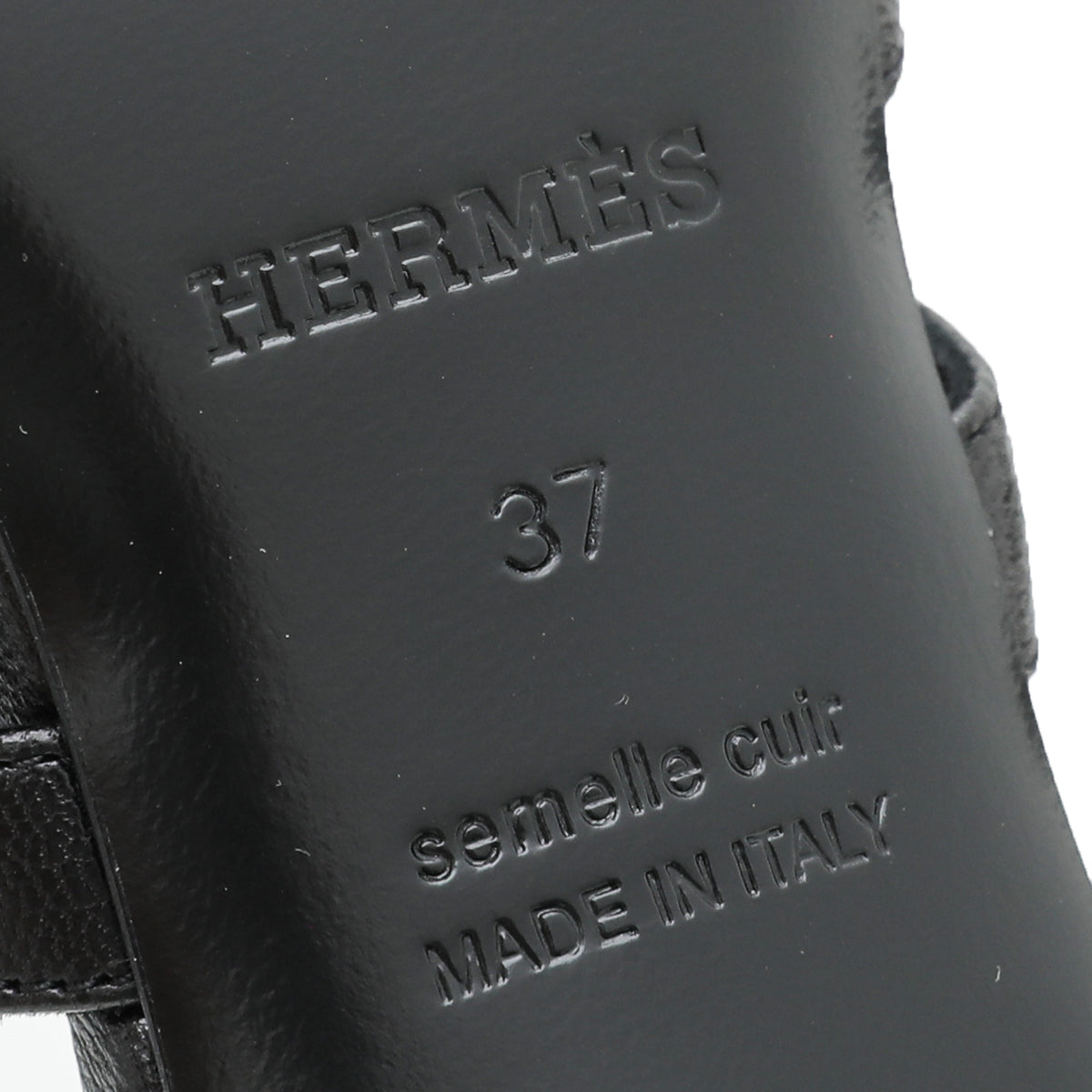 Hermes Noir Cute Mule Sandals 37