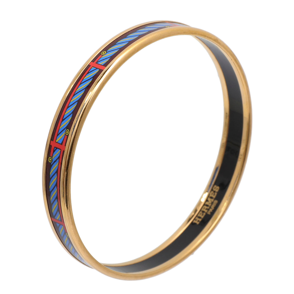 Hermes Multicolor Enamel Printed Narrow Quadrige Bracelet-Hermes-THE CLOSET