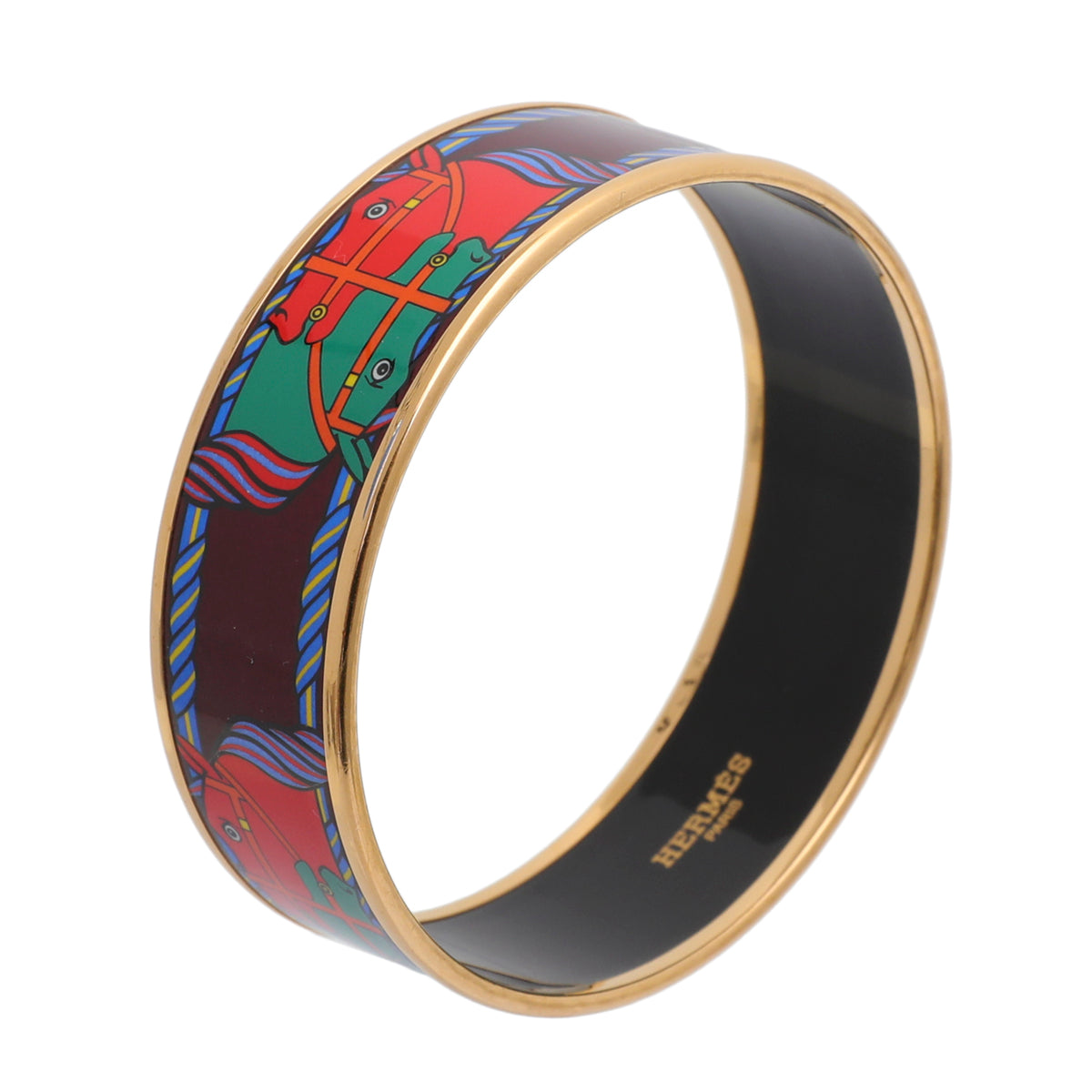 Hermes Multicolor Enamel Quadridge Print Wide Bracelet-Hermes-THE CLOSET