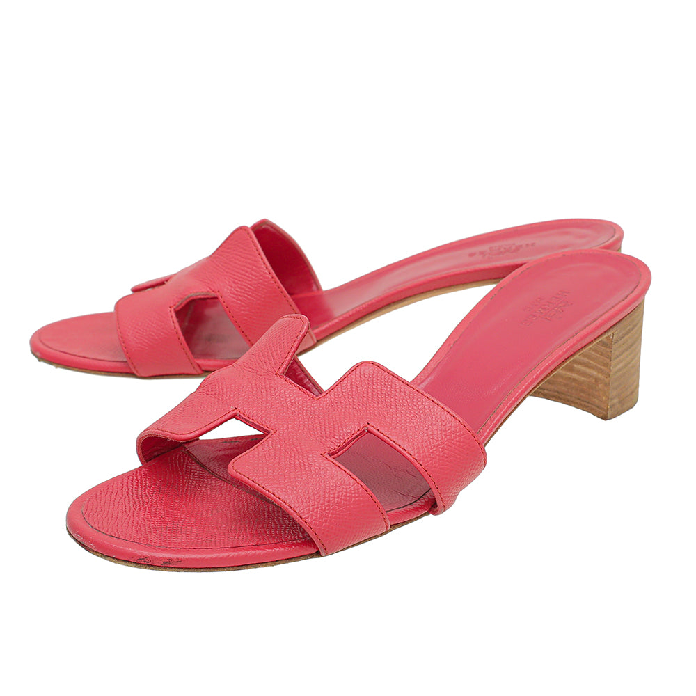 Hermes Rose Cotinga Epsom Oasis Sandal 40-Hermes-THE CLOSET