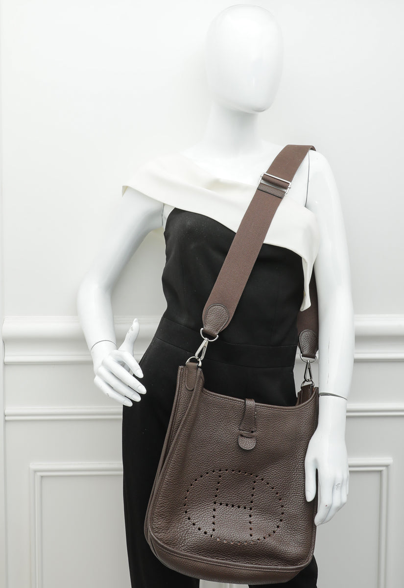 Hermes Chocolate Evelyne Bag-Hermes-THE CLOSET