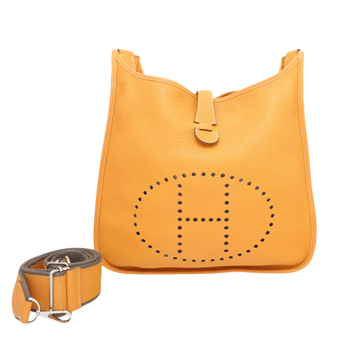 Hermes Moutarde Taupe Evelyne III GM Bag-Hermes-THE CLOSET