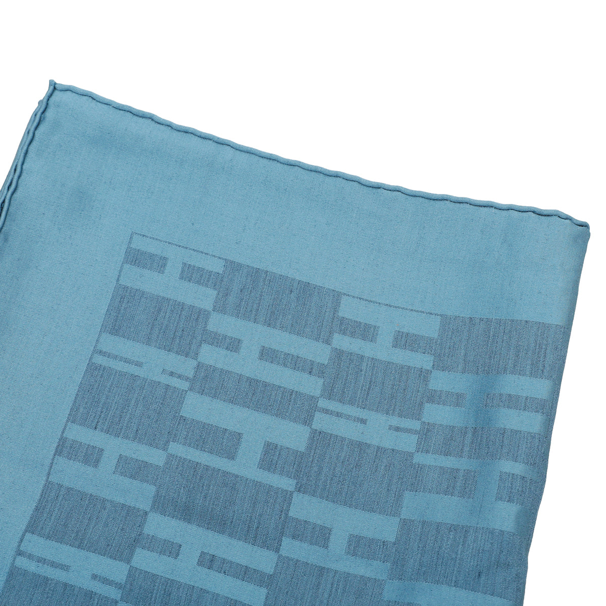 Hermes Blue Faconnee Grand H Silk Scarf-Hermes-THE CLOSET