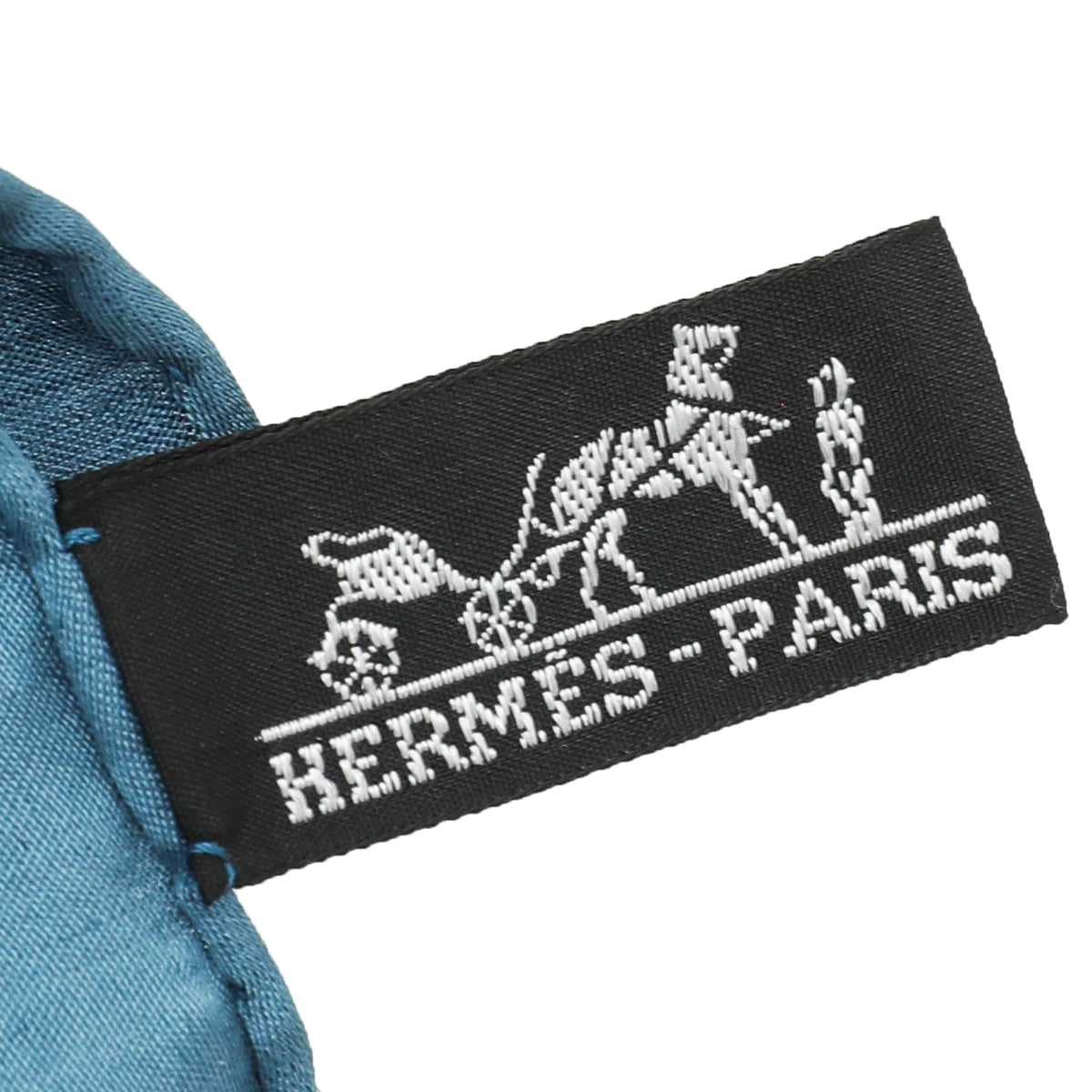 Hermes Blue Faconnee Grand H Silk Scarf
