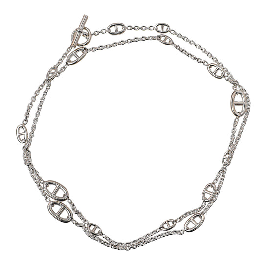 Hermes 925 Sterling Silver Farandole 120 46 Long Necklace