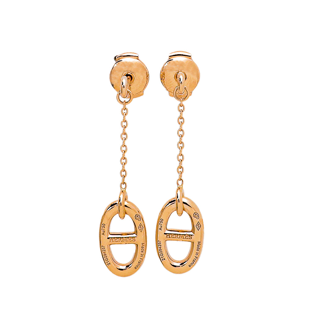 Hermes 18K Rose Gold Farandole Drop Earrings-Hermes-THE CLOSET