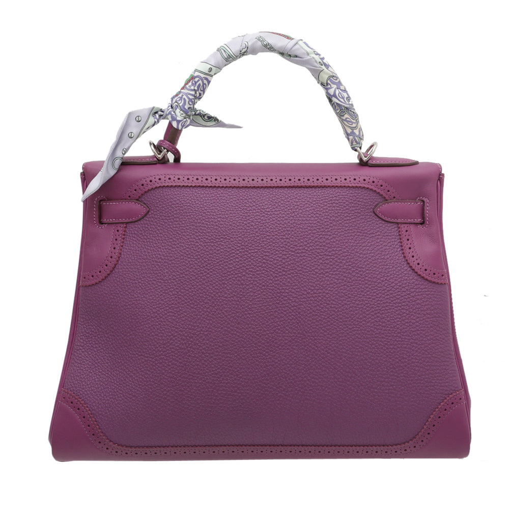 Hermes Anemone Ghillies Kelly 32 Bag W- Twilly