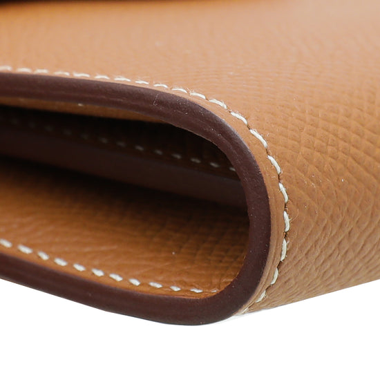 Hermes Gold Epsom Leather Kelly Classic Wallet Hermes