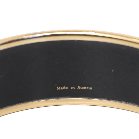 Hermes Gold - Black Grand Apparat Printed Bangle