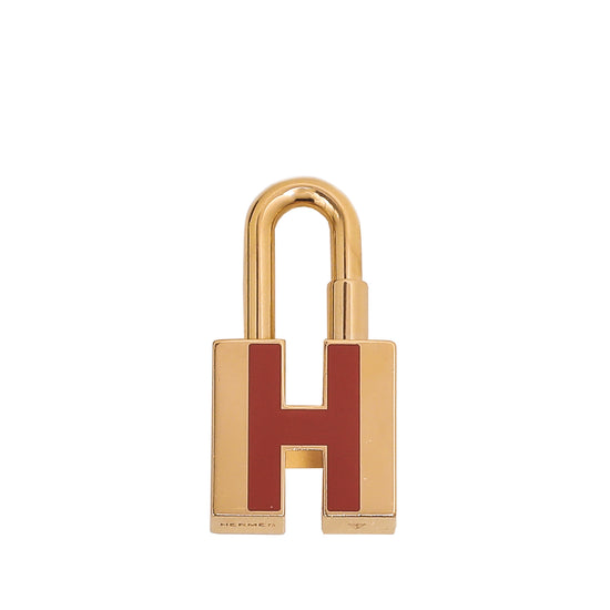 Hermes Orange H Laquer Cadenas Neon Lock