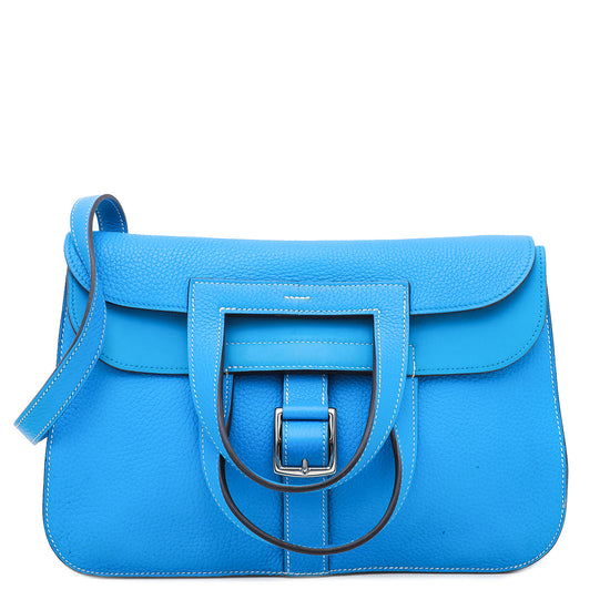 Hermes Bleu Electrique Clemence Halzan 31 Bag