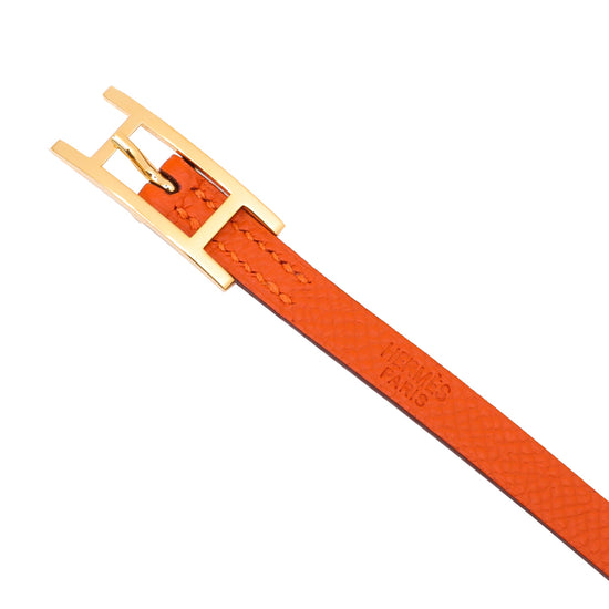 Hermes Orange Hapi 3 Trible Tour Bracelet Small