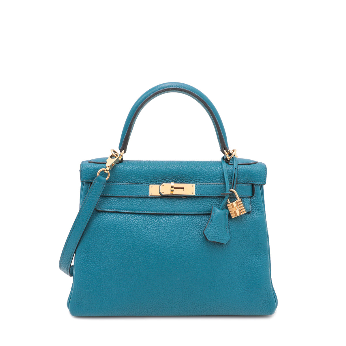 Hermes Mallard Blue Clemence Kelly 28 Bag-Hermes-THE CLOSET