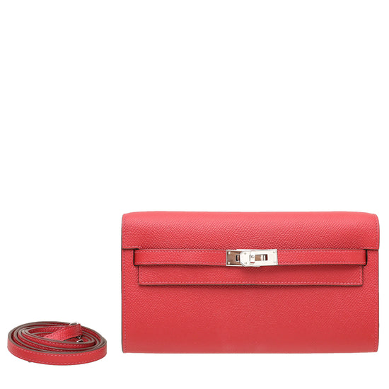 Hermes Rouge VIF Kelly Classique To Go Wallet