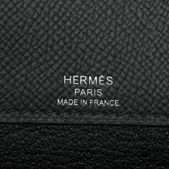 Hermes Black Depeches Kelly 25 Pouch
