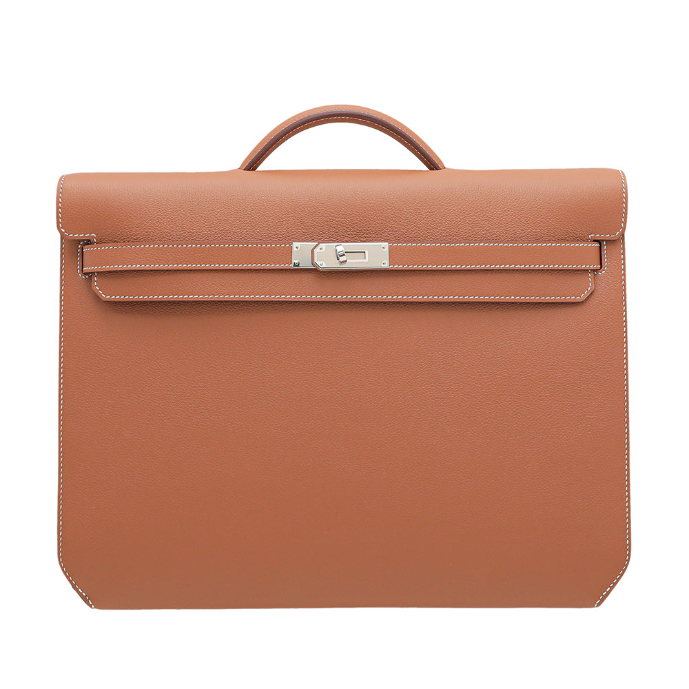 Hermes Gold Kelly Depeches 36 Evercolor Bag-Hermes-THE CLOSET