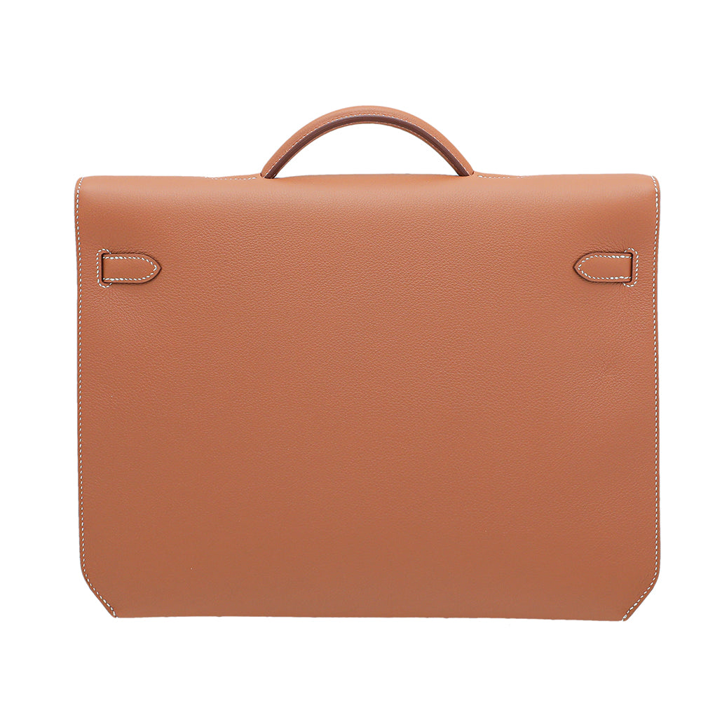 Hermes Gold Kelly Depeches 36 Evercolor Bag-Hermes-THE CLOSET
