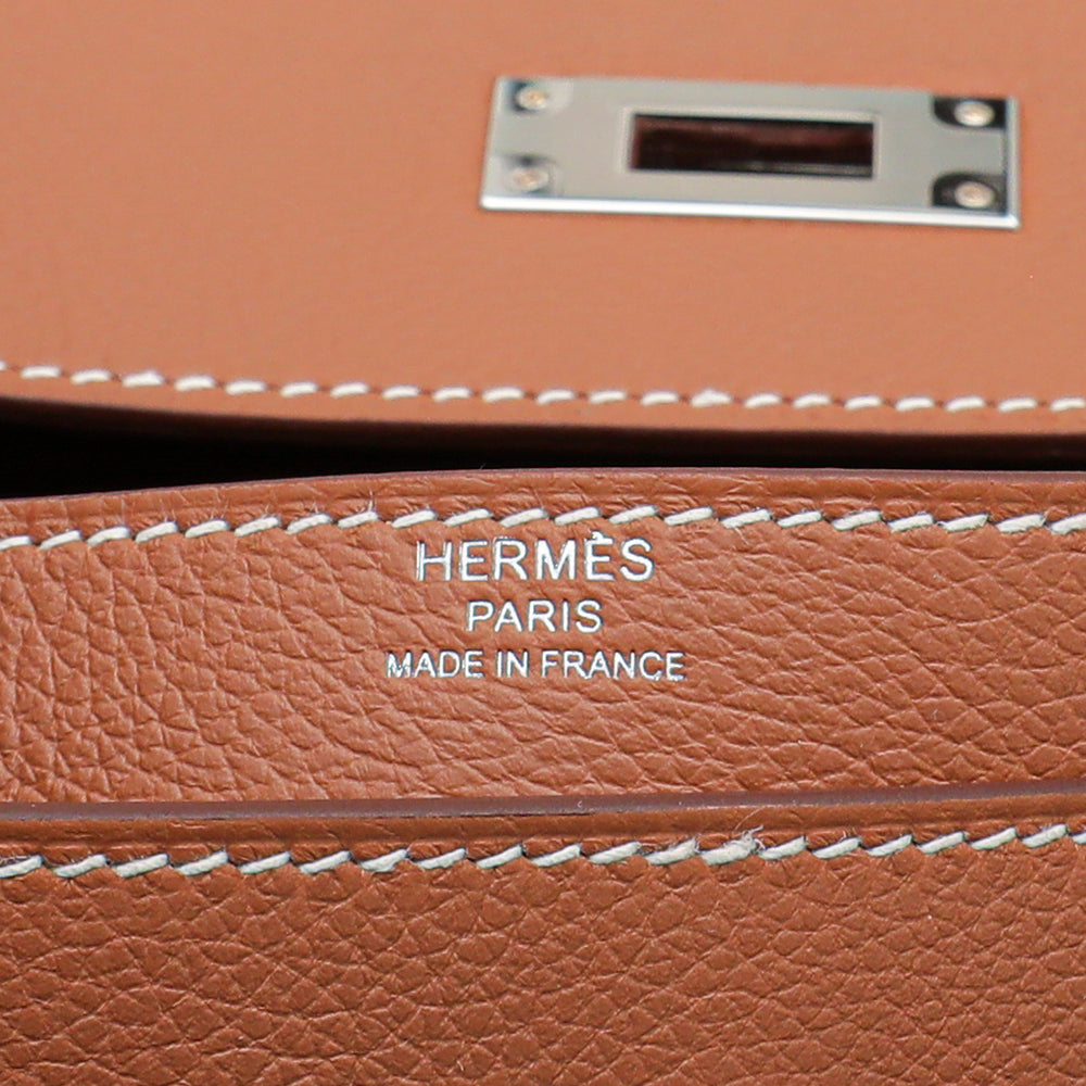 Hermes Gold Kelly Depeches 36 Evercolor Bag