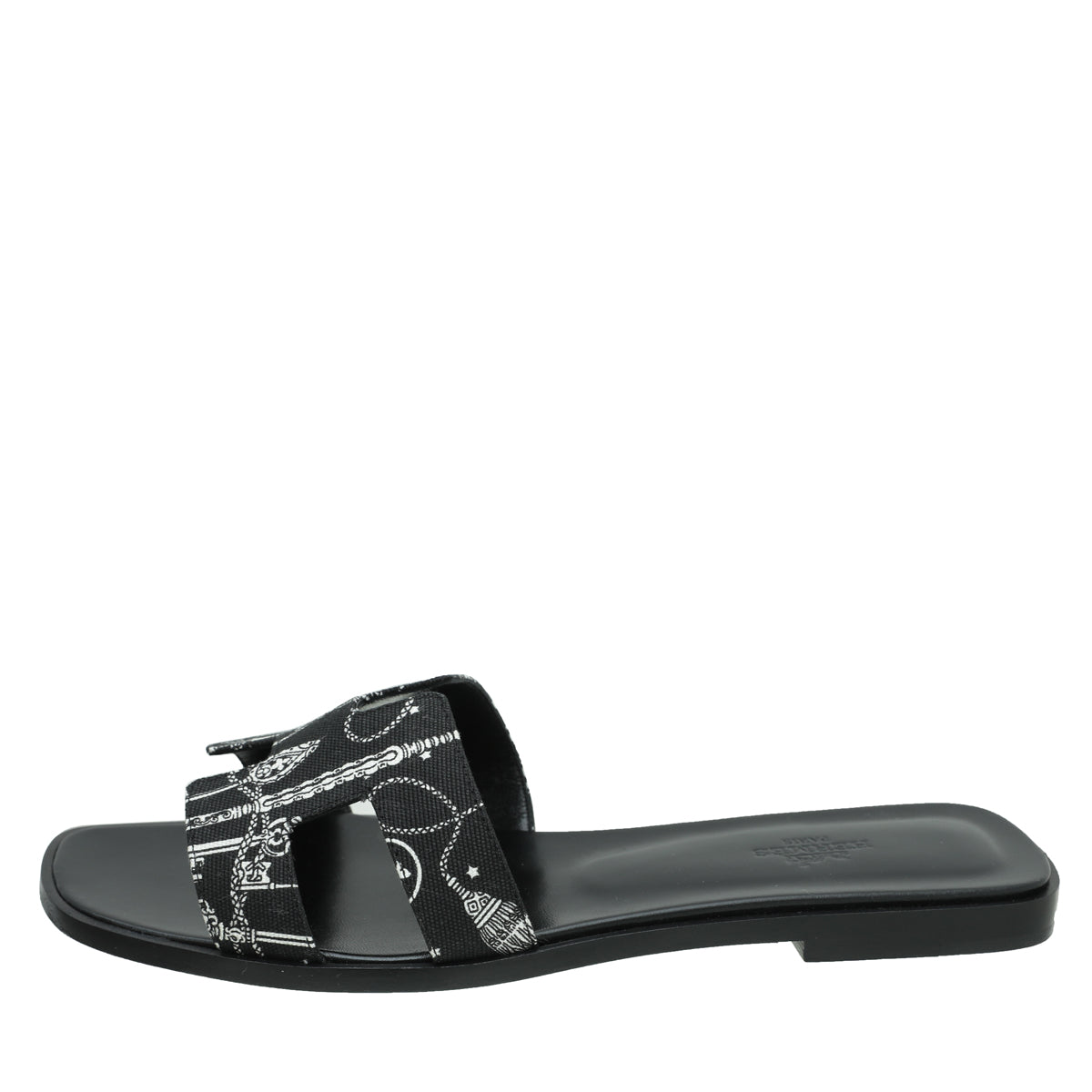 Hermes Noir Les Cles Bandana Pint Oran Sandals 38.5-Hermes-THE CLOSET