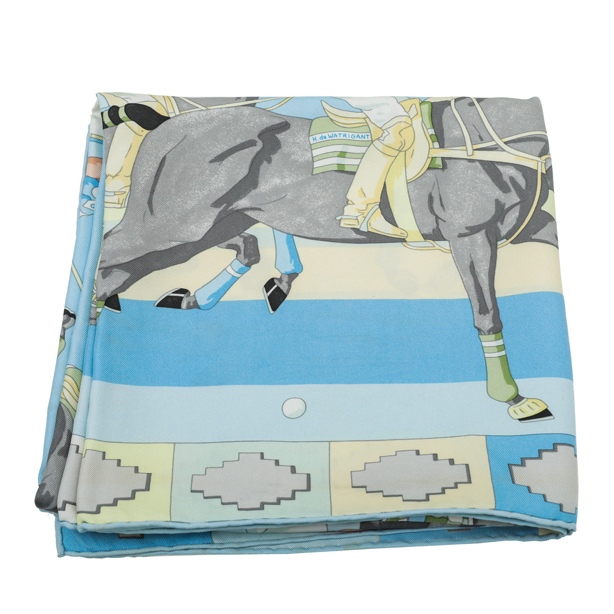 Hermes Bicolor Les Poneys De Polo Silk Scarf-Hermes-THE CLOSET