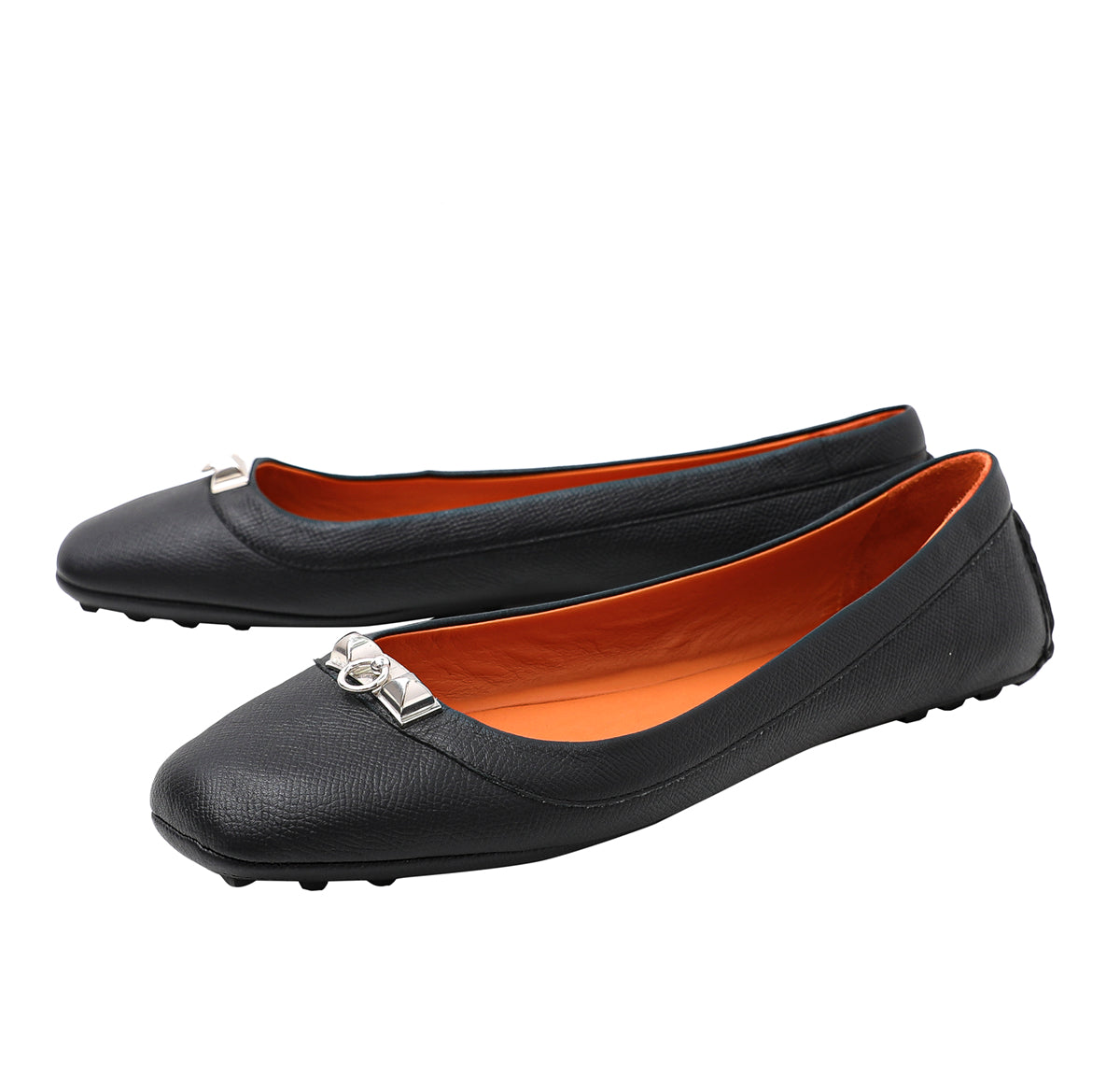 Hermes Noir Liberty Ballerina Flats 41-Hermes-THE CLOSET