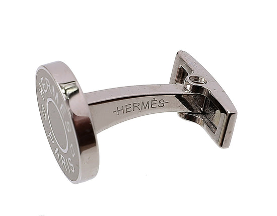 Hermes Silver Gray Licol 2 Cufflinks