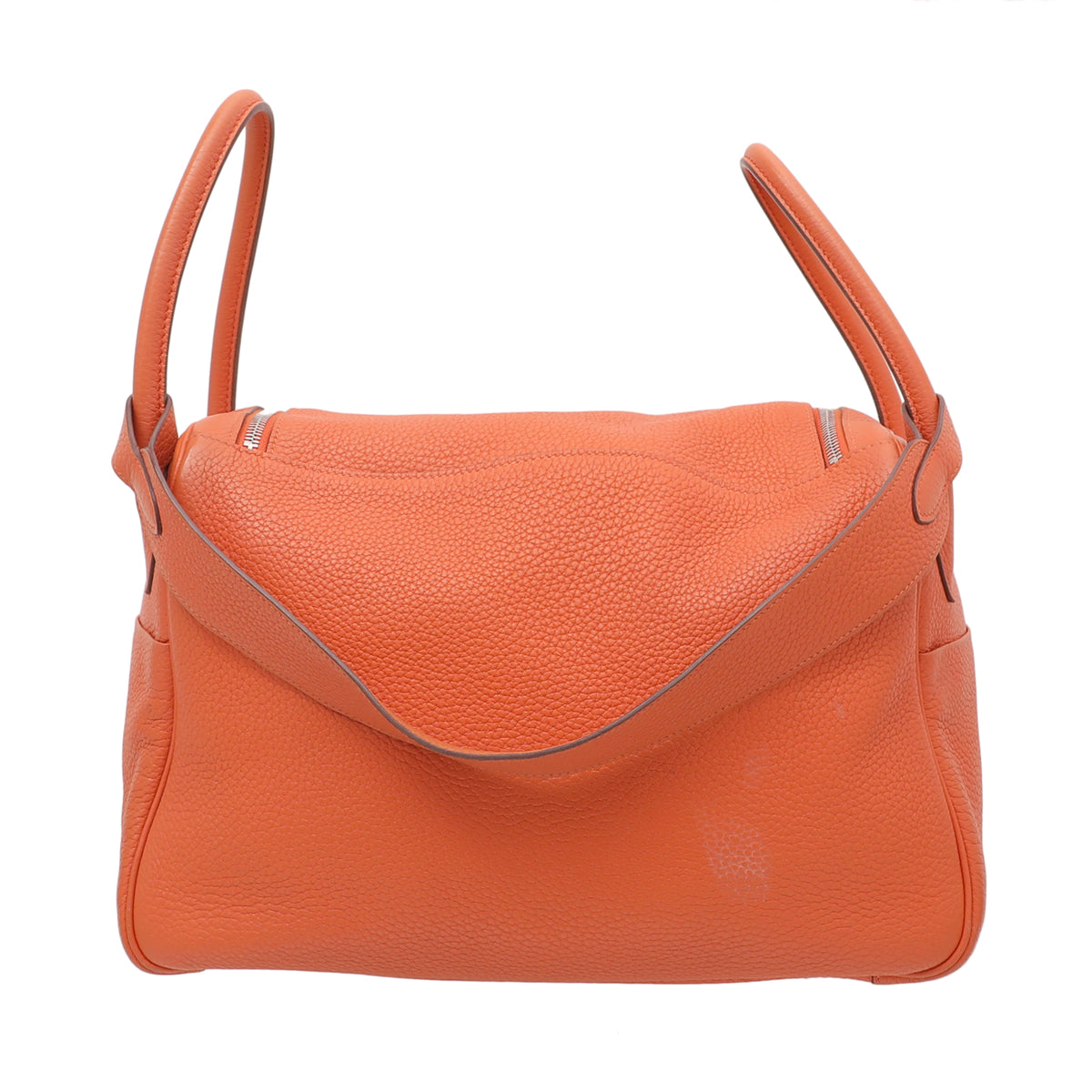 Hermes Orange Clemence Lindy 34 Bag-Hermes-THE CLOSET