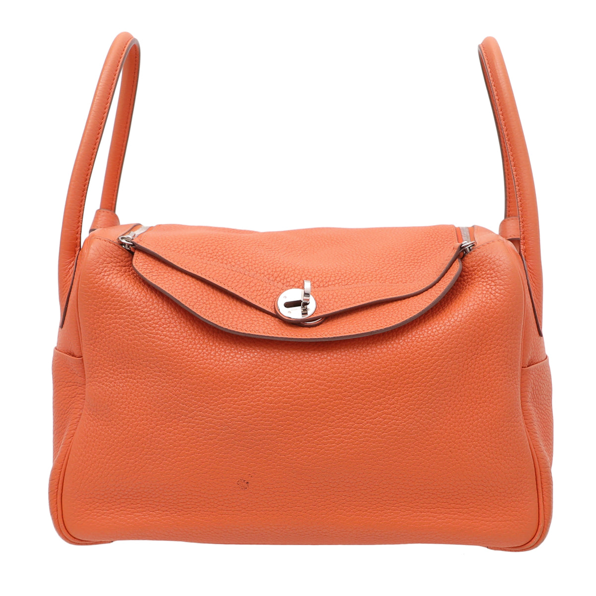Hermes Orange Clemence Lindy 34 Bag-Hermes-THE CLOSET