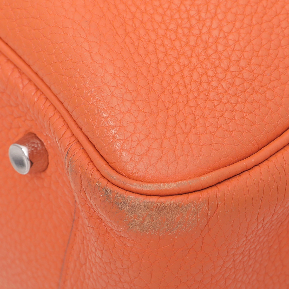 Hermes Orange Clemence Lindy 34 Bag