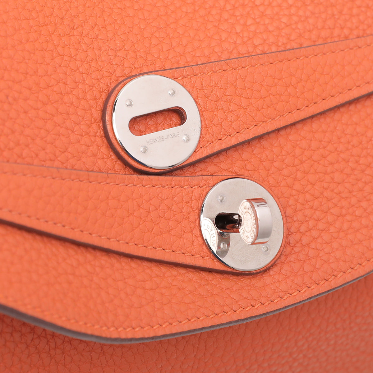 Hermes Orange Clemence Lindy 34 Bag-Hermes-THE CLOSET
