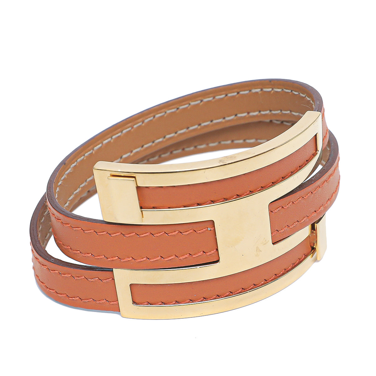 Hermes Orange Men's Brushed Bracelet-Hermes-THE CLOSET