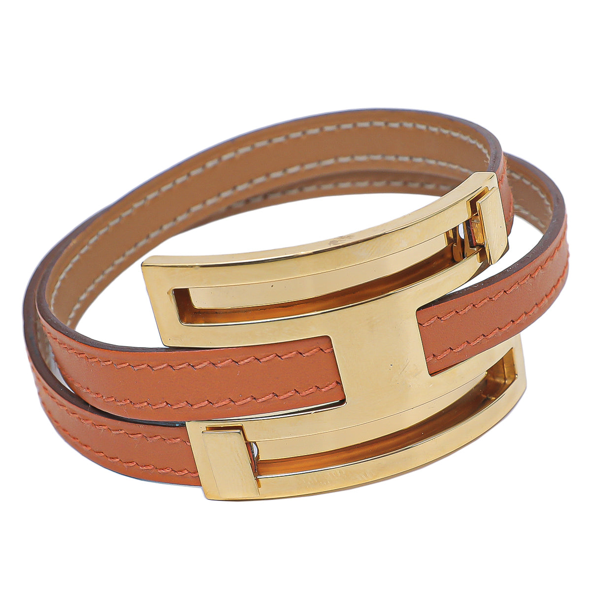 Hermes Orange Men's Brushed Bracelet-Hermes-THE CLOSET