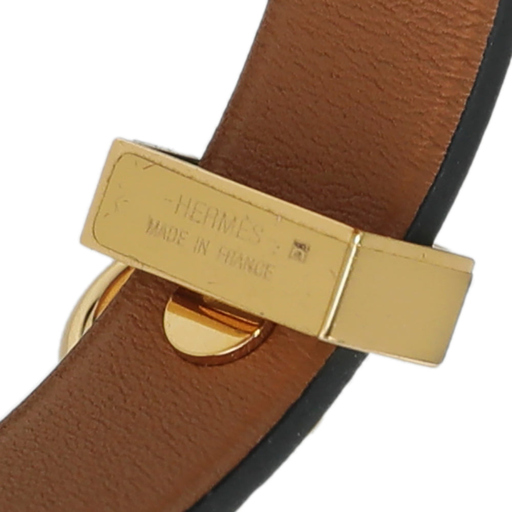 Hermes Noir Mini Dog Clous Carres Swift Bracelet-Hermes-THE CLOSET