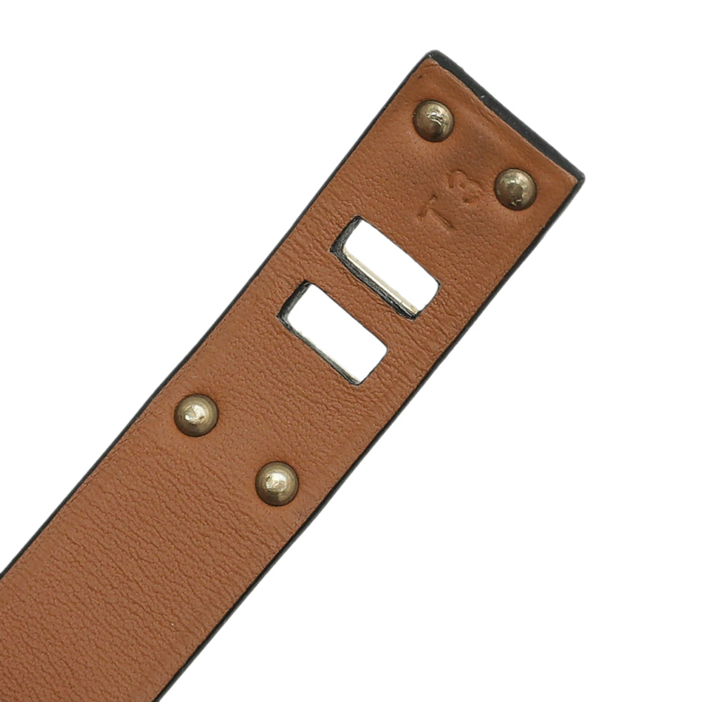 Hermes Noir Mini Dog Clous Carres Swift Bracelet-Hermes-THE CLOSET