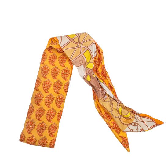 Hermes Tricolor Silk Twilly Scarf