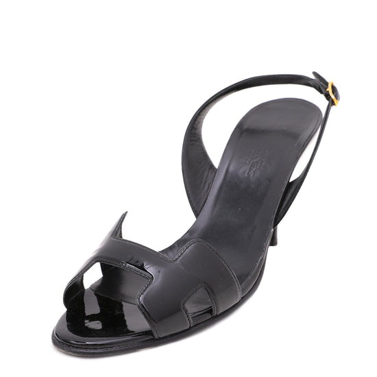 Hermes Black Night 70 Sandals 38