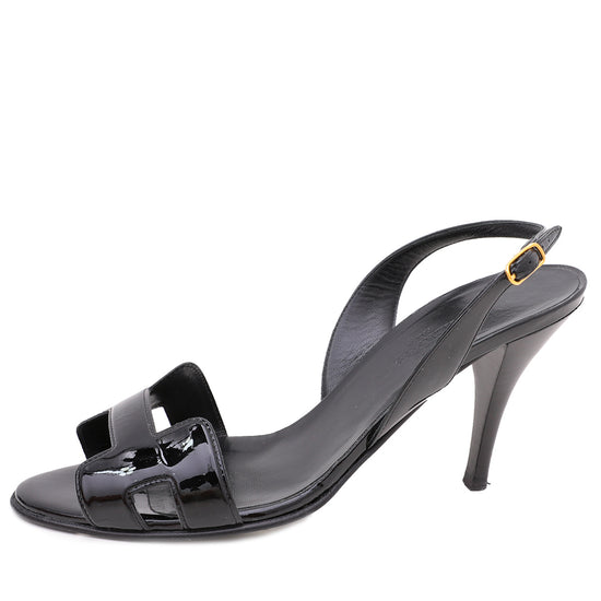 Hermes Black Night 70 Sandals 38