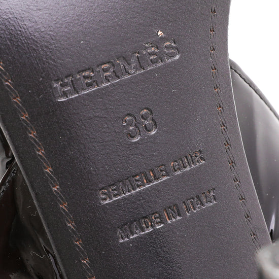 Hermes Black Night 70 Sandals 38