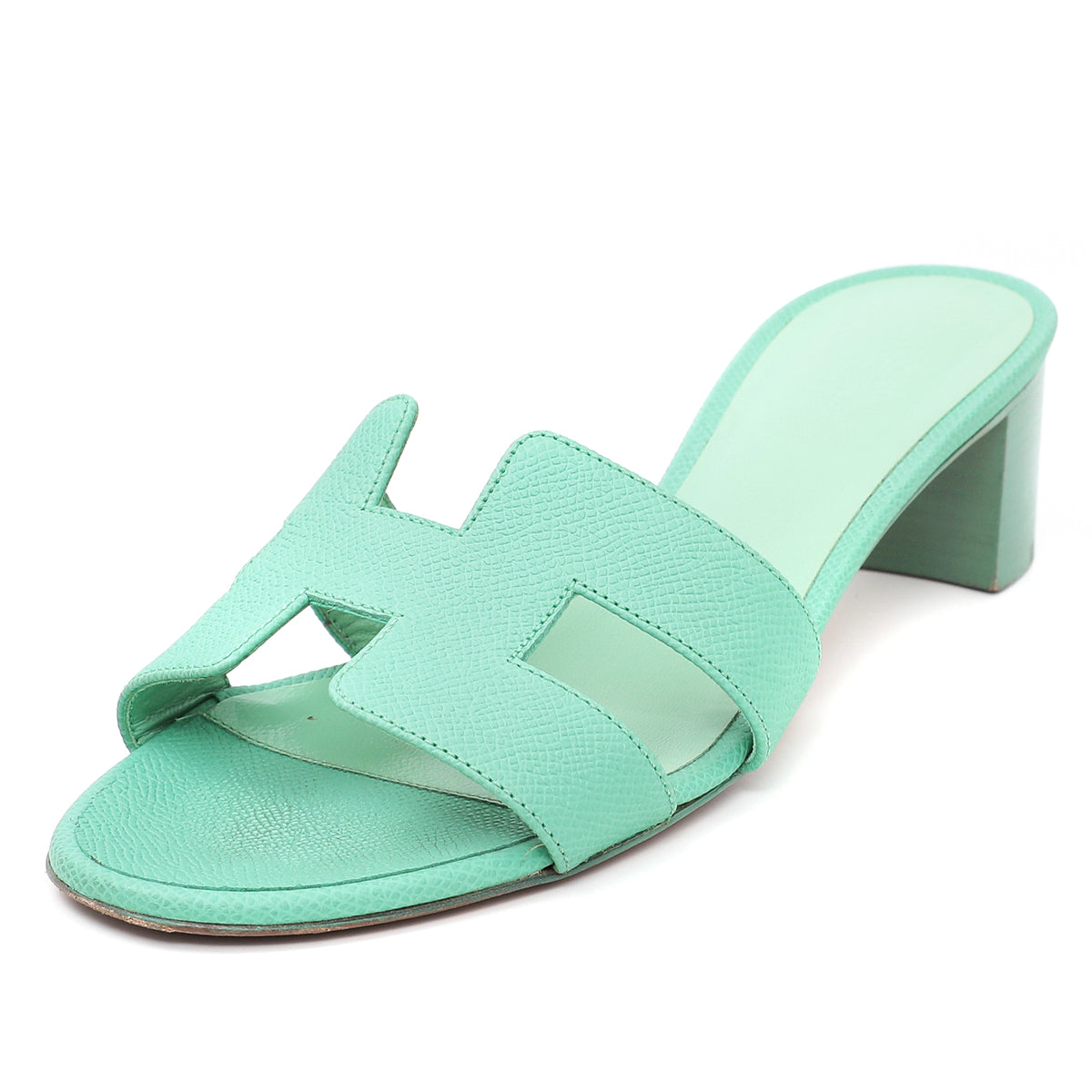 Hermes Vert Criquet Oasis Sandals 38.5-Hermes-THE CLOSET