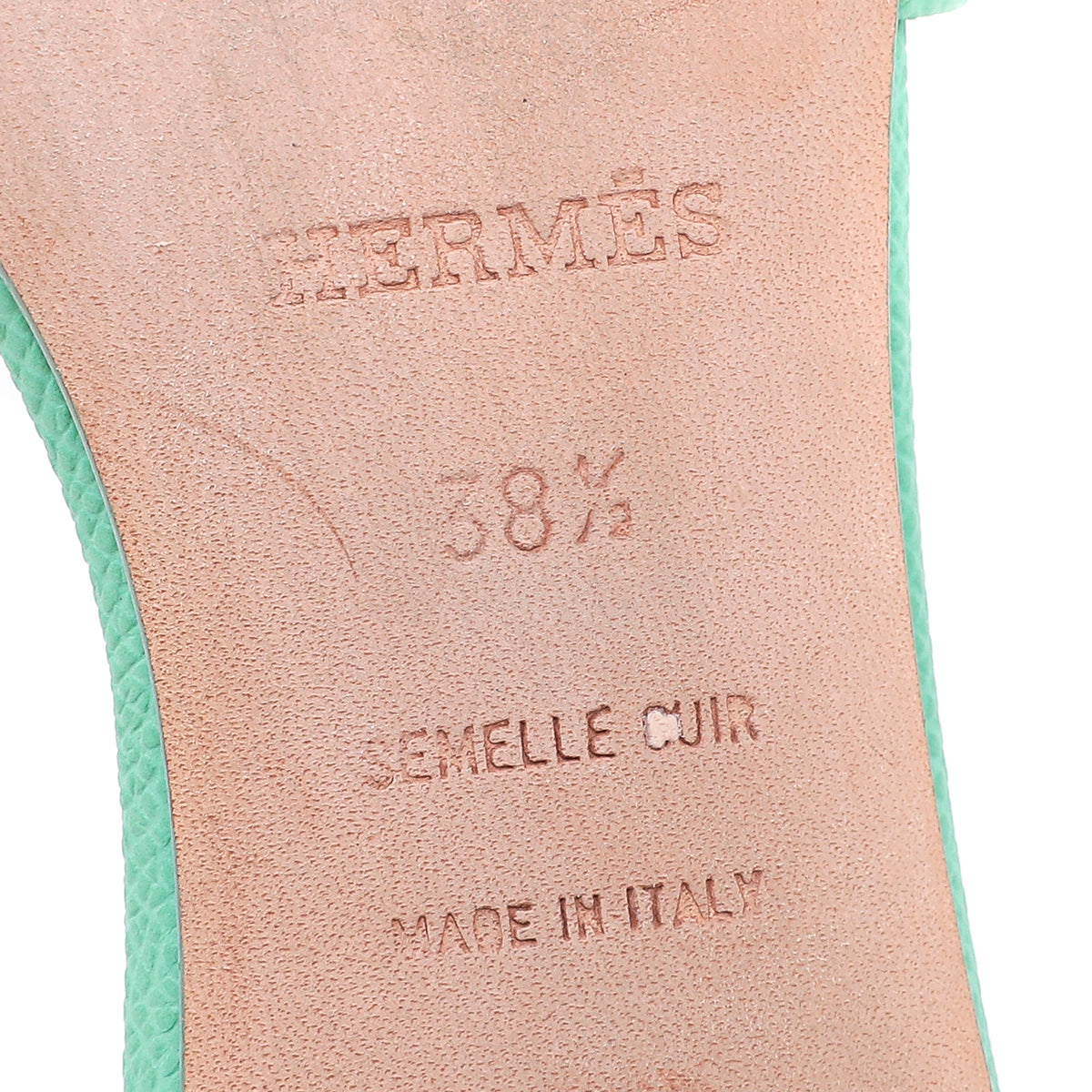 Hermes Vert Criquet Oasis Sandals 38.5-Hermes-THE CLOSET